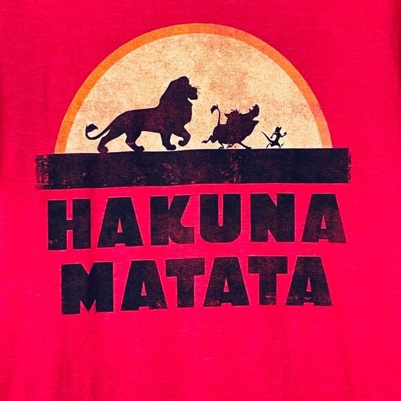 Disney Hakuna Matata Top Womens Medium Short Sleeves The Lion King Animal Print - Picture 3 of 6